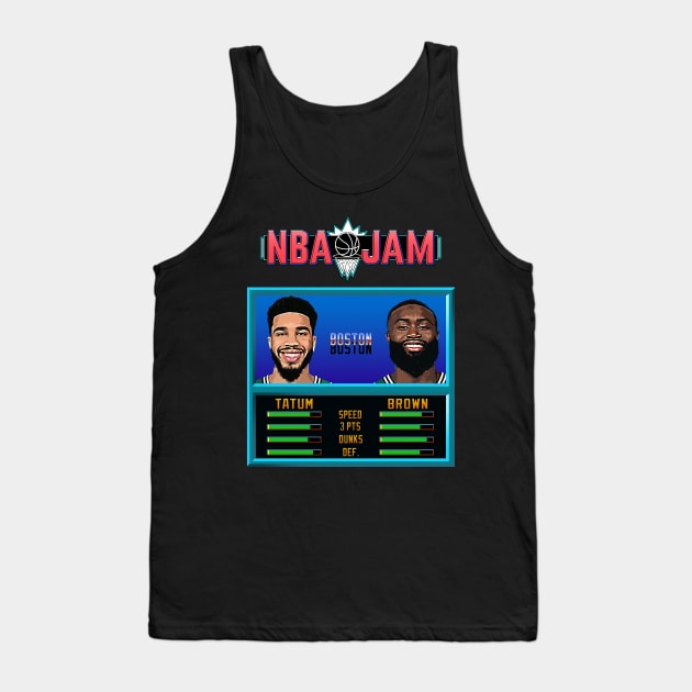 NBA JAM - Boston Basketball Tank Top by Buff Geeks Art